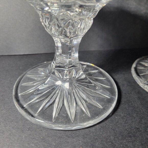 Gorham Crystal King Edward Hurricane Candle Lamp holders Set of 2 Base only - Picture 8 of 9